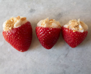 3 strawberry cheesecake bites