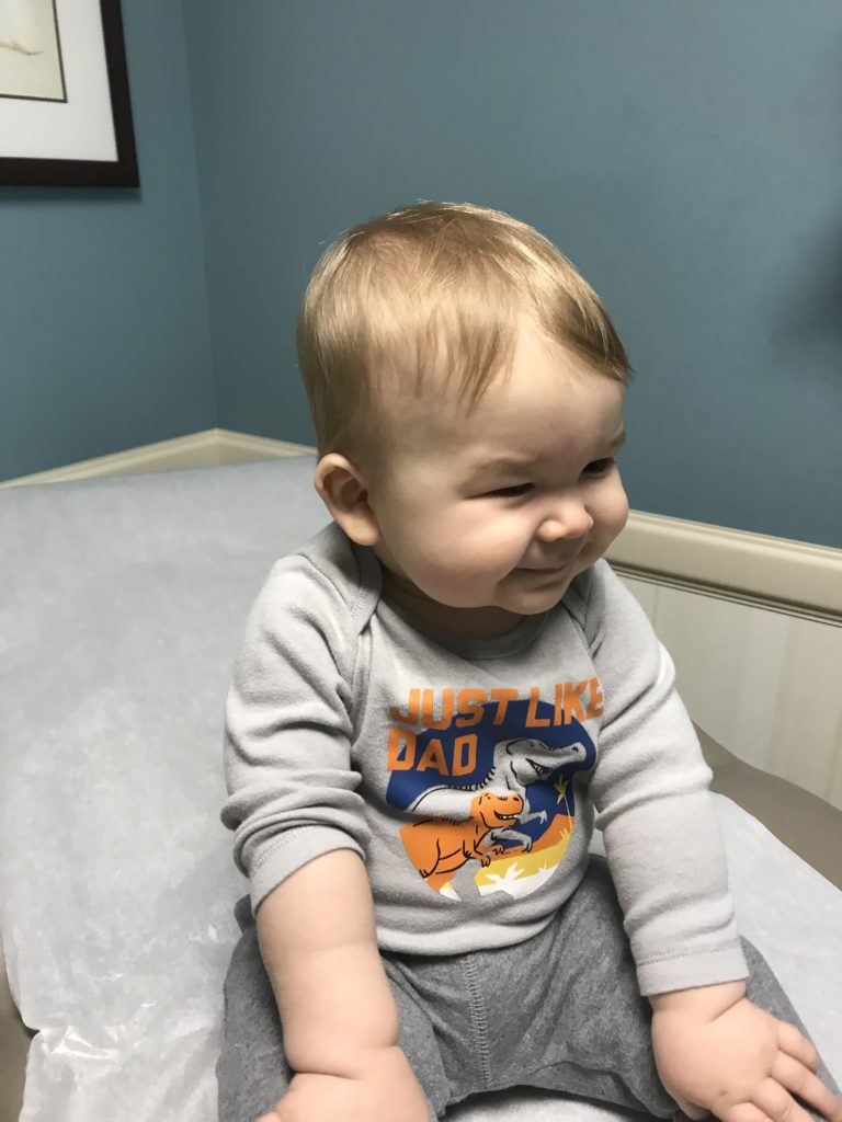 happy owen at the doctor's